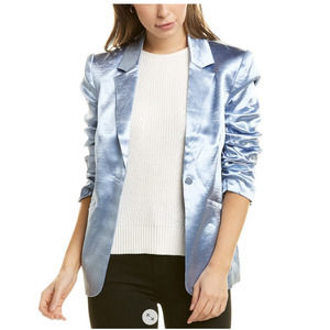 COPY - Cinq a Sept Kylie Hammered Satin Jacket Sky Blue Size 6 NWT